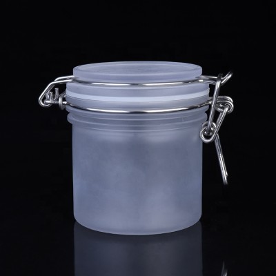 Eco friendly frosted plastic jar 200ml kilner wire bale jar