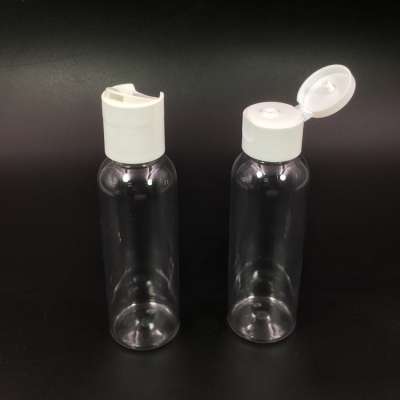 Clear 60ml plastic flip top squeeze 2oz pet hand sanitizer bottle