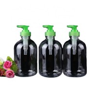 Empty shampoo shower gel pump bottle plastic clear PET bottle  foaming wash handwash grey pump bottle