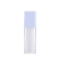 Luxury acrylic plastic empty skin care square airless pump bottle 15ml white